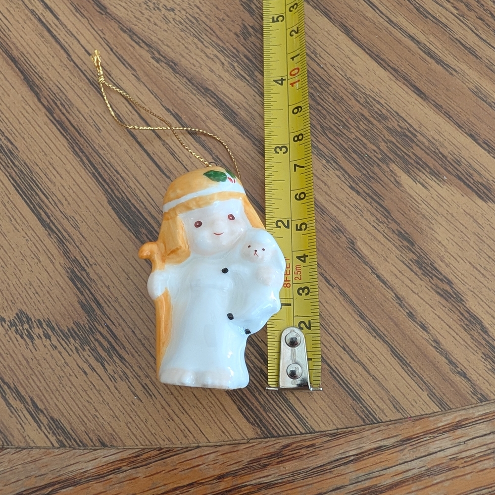 Ceramic Angel Ornament with Gold Accents